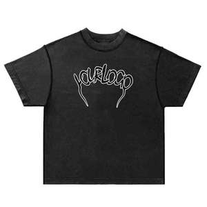 Logotipo personalizado 100% algodón de peso pesado con cuello en V Boxy camisetas hombro caído Streetwear Unisex gráfico recortado Botón de verano de gran tamaño - Product Image 4