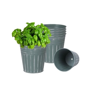 Macetas galvanizadas rústicas de granja perfectas para alféizar de mesa o arreglos de jardín colgantes en casa - Product Image 4