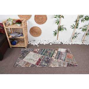 Alfombra de 2,2x4,7 pies, Alfombra Turca, Alfombra Oriental de Lana Azul Vintage - Product Image 2