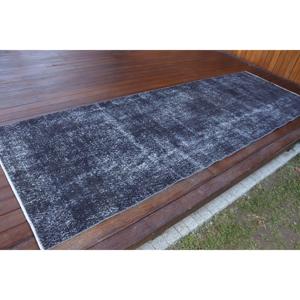 Tapis turc, tapis de couloir 3,5x10,9 pieds, tapis en laine noir et gris - Product Image 2