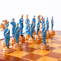 Jeu d'échecs en métal sur le thème de la guerre civile