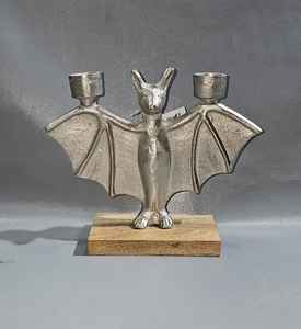 Indian Manufacturer's <b>Halloween</b> Decorative Handmade Aluminum Tea <b>Light</b> Holder Batman Shape Wood Base Home Decor Candle Jars - Product Image 4