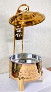 Recipiente Redondo Dorado para Buffet de 8 Litros |   Calentador de Alimentos con Tapa Elevadora de Acero Inoxidable de Primera Calidad para Catering, Eventos, Hoteles y Restaurantes - Product Image 4