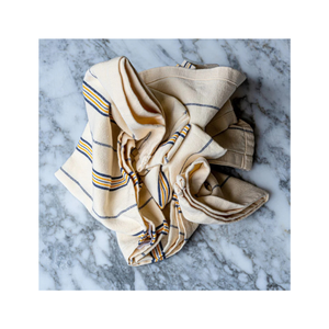 Décor de cuisine tissé sur mesure de conception ethnique avec GOTS certifié 100% coton rosâtre paquet de trois torchons brodés au toucher - Product Image 6