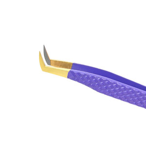 OEM prix de gros personnalisé pince à épiler en acier inoxydable pointe inclinée pince à cils volume à prise diamantée à maintien lisse - Product Image 5
