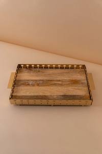 Bandejas de servicio de lujo modernas de primera calidad Bandejas decorativas de color personalizadas para Ramadán y boda Multifuncional desmontable - Product Image 3