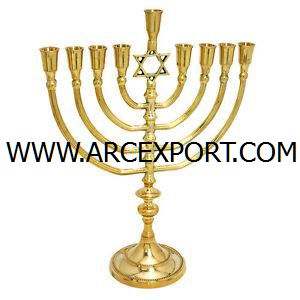 Bougie fantaisie en or Menorah luxe meilleure qualité Standard vente en gros bougie décorative moderne Menorah - Product Image 6