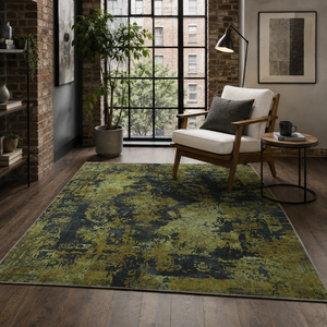 Netline Home Patterned Patina Dark Grey Vintage <b>Washable</b> <b>Rug</b> - Product Image 2