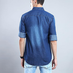 Gần đây được thêm vào trong bộ sưu tập của chúng tôi chất lượng denim áo sơ mi nam trong ánh sáng nhuộm bầu trời màu xanh 100% bông mỗi mùa denim áo sơ mi - Product Image 6