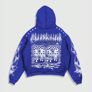 Premium Oversized Heavyweight 350G Screen Print Hoodies No String Pullover Unisex Bulk Plus Size Sudaderas con capucha y sudaderas para hombre - Product Image 3