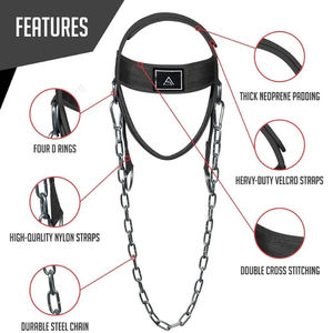 Soporte de Rodilla Ajustable de Neopreno Transpirable y Antideslizante con Arnés para la Cabeza para Entrenamiento de Fuerza del Cuello, Accesorios de Gimnasio - Product Image 3