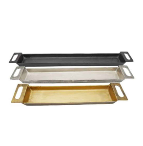 Unique Design Shape Modern Eco-Friendly Handmade Tabletop Decorative Metal Tray for <b>Serving</b> Food in Hotel Home & Restaurant - Product Image 4