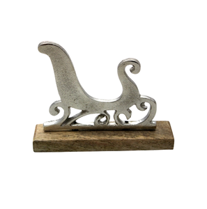 Décorations de Noël de table au design moderne, personnalisées en vrac, base d'ange classique en aluminium/bois, nickel brut décoratif pour tables - Product Image 3