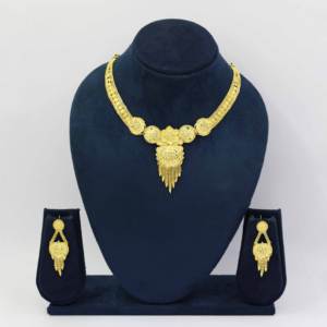 Vente en gros 14K 18K 24K plaqué or formant des colliers courts, colliers de mode, ensemble de bijoux de conception traditionnelle remplie d'or en laiton. - Product Image 2