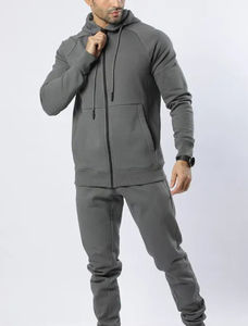 ชุดวอร์มผ้าฝ้ายธรรมดาสำหรับผู้ชายชุดออกกำลังกายสีตามสั่งชุดออกกำลังกายเล่นกีฬามีสไตล์ใหม่2025 - Product Image 2