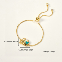 Bracciali regolabili con elefante e cuore in ottone smaltato rosa, catene a maglia placcate oro 18K, ciondoli a forma di animale, gioielli all'ingrosso