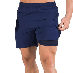Wholesale Oem Customized <b>Men's</b> Running Sport <b>Shorts</b> Custom Logo Polyester Spandex Double Layer Workout Running Gym <b>Shorts</b> - Product Image 2