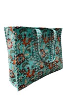 Sac fourre-tout ouvert à l'épaule en coton 100% imprimé à la main avec des motifs floraux pour femmes