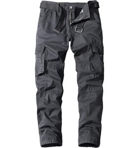 Pantalones Cargo Casuales para Hombre con Bolsillos Laterales, Cierre de Botones, 100% Algodón, Ligeros, para Exteriores, Cintura Alta, Corte Recto - Product Image 3