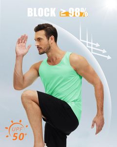Débardeur décontracté pour homme UPF 50+ Séchage rapide Entraînement estival Chemises sans manches musculaires Solide tricoté pour la natation Plage Musculation - Product Image 2