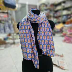 Écharpes en coton imprimé bloc à la main étoles de 12x72 pouces magnifiquement conçues - Product Image 4