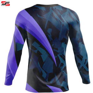 Promoción sublimación impresa Spandex Bjj hombres camisa de compresión Top manga larga deportes Baselayer Running Dry Rash Guard - Product Image 2