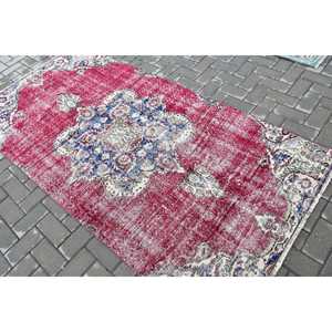 พรมวินเทจตุรกี ขนาด 3.9x7.8 ฟุต สีแดงล้วน - Product Image 4