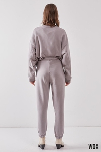 Conjunto Deportivo de Dos Piezas de Talla Grande, 100% Algodón, para Invierno 2023, Sudadera con Puños en los Tobillos, Color Blanco, Tejido de Alta Densidad, Personalizable OEM - Product Image 5