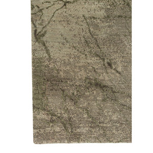 Tapis Urban Pause Kavi Green en laine nouée à la main et soie de bambou, motif abstrait pour usage domestique - Eskm-106 - Product Image 4