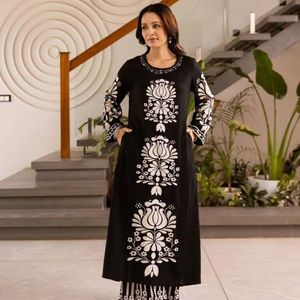 premium German Rayon Printed <b>Kurti</b> With Bottom Collection Full Catalog available at wholesale rate partu wear collection - Product Image 1