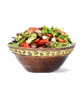 Juego de 2 Tazones Decorativos Redondos de Madera de Mango Tallada para Decoración, Centro de Mesa, 10 x 10 x 2.5 Pulgadas - Product Image 6