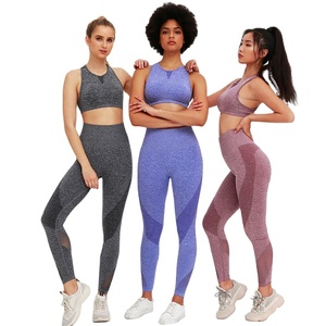 2-Piece Women's Yoga Leggings Set Spandex/Nylon Breathable & Quick Dry <b>Elastic</b> Waist <b>Knee</b>-Length Custom Logo Option - Product Image 3