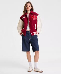 Veste universitaire en laine rouge de haute qualité fabriquée au Pakistan, avec manches en cuir blanc, veste universitaire - Product Image 2