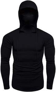Sweat-shirts de sport unis sans manches, couvrant tout le visage, compression, coupe régulière, entraînement, automne, polaire en coton, pull pour homme, séchage rapide - Product Image 5