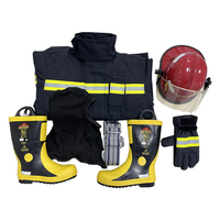 Combinaison de Pompier de Sauvetage pour Hommes Nomex Vêtements de Pompier Résistants à la Chaleur avec Bandes Réfléchissantes