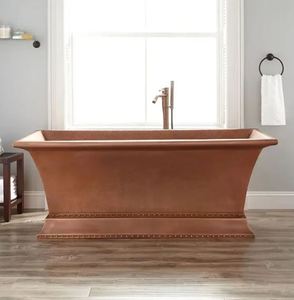 Bañera moderna de lujo, doble pared, independiente, cobre, precio saludable para Villa de baño de lujo - Product Image 5