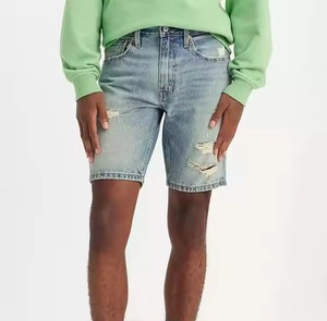 2025 hommes de haute qualité coupe ajustée Denim détresse Shorts bleu jean trous décontracté Style de rue été 2024 nouveau Design confortable - Product Image 2