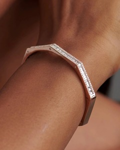 Faceted Baguette Round Diamond Octagon <b>Bangle</b> 2.22 Ct Natural Diamond G-H Color VS-SI Clarity 14K <b>Solid</b> <b>Gold</b> Bold Export Ready - Product Image 1