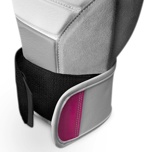 ถุงมือชกมวยป้องกันมือสองชั้นสำหรับทุกเพศถุงมือฝึกชกมวยหนัง PU สีชมพูสีขาวดีไซน์ล่าสุด - Product Image 4