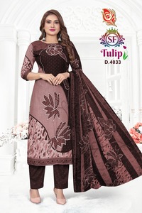 Traje indio de 3 piezas para mujer, Kurti Kurta Kameez Salwar de algodón y seda sin coser, tela gruesa, estilo pakistaní para fiesta - Product Image 5