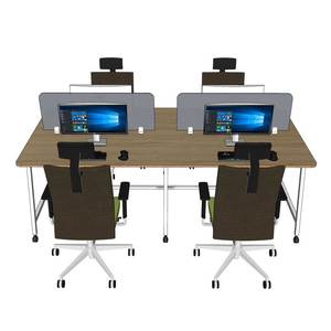 โต๊ะกลุ่ม 4 ชิ้น FOS รุ่นร่วมสมัย ขนาด 240x120 ซม. ไม้อัดขาเหล็ก FOS007 - Product Image 2