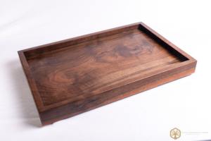 Plateau de service en bois de manguier de forme rectangulaire sur mesure avec poignées Plateau de service en bois fait main pour hôtels et restaurants - Product Image 5