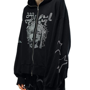 Sweat à capuche pour homme 100% coton, nouvelle mode, manches longues, fermeture éclair, polaire thermique, séchage rapide, respirant pour l'hiver - Product Image 1