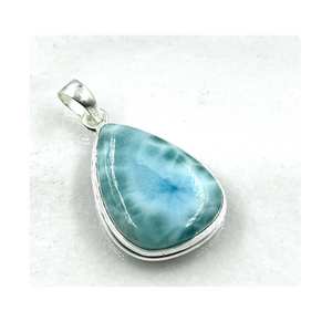 Venta al por mayor de colgantes de plata que marcan tendencia para niños con amuletos hinduistas únicos Larimar piedra preciosa diamante diseño clásico - Product Image 4