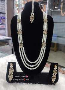 Indian Traditional and <b>Fashionable</b> Stone Gold Plated Fancy Long Necklace Set With Earring <b>Jewellery</b> Set for Women - Product Image 5