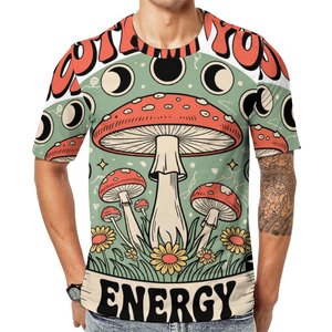 T-shirt décontracté en tricot à œillets, imprimé intégral, design personnalisé - Product Image 1