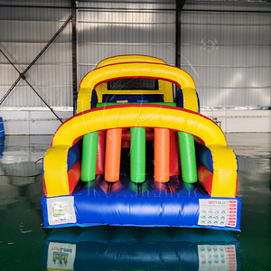 Venta al por Mayor de Pista de Obstáculos Inflable Comercial de 36 Pies con Tobogán y Pared de Escalada de PVC para Entrenamiento de Niños y Adultos - Product Image 1