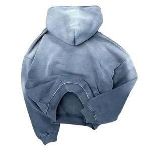 Sudadera con Capucha para Hombre, Estilo Desgastado, Tejido French Terry Grueso, Lavado a la Piedra, con Bordado, para Otoño, Venta al Por Mayor, ODM - Product Image 4