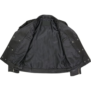 Chaqueta de cuero cortavientos con logotipo totalmente personalizado para hombre Chaquetas de cuero de moda de invierno para hombre a un precio razonable - Product Image 3