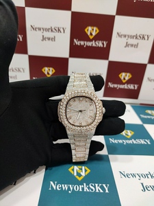 Diamant de luxe véritable Moissanite avec montre mécanique automatique en acier inoxydable pour hommes - Product Image 2